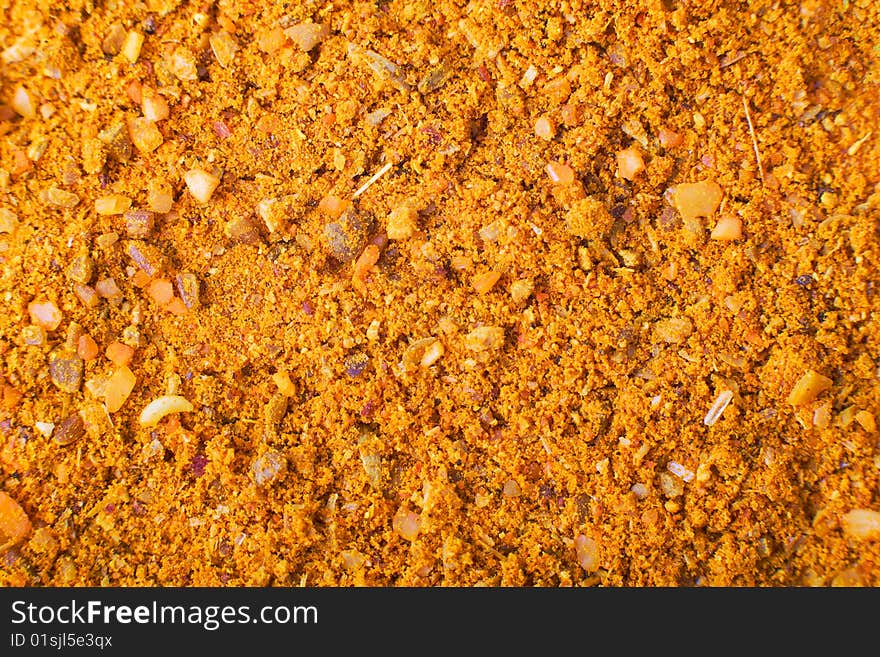 Spicy yellow curry background, macro. Spicy yellow curry background, macro