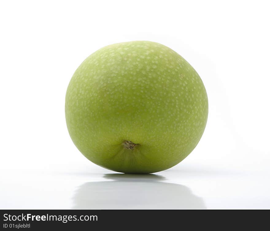 Ripe green apple on a white background. Ripe green apple on a white background