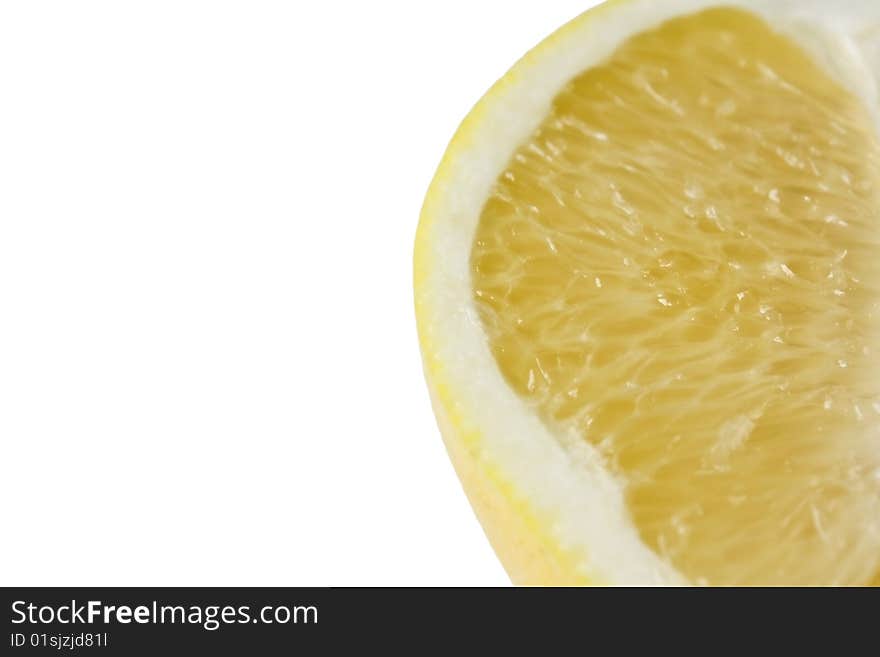 Half of grapefruit in the white background