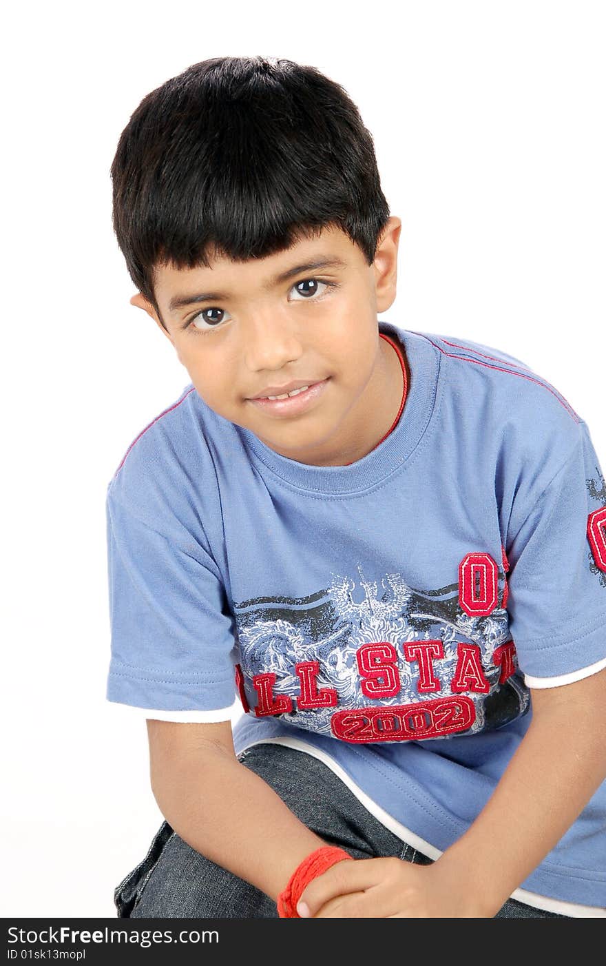 Boy portrait isolated on a white background