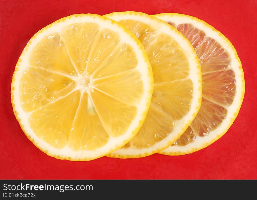 Three slice of orange