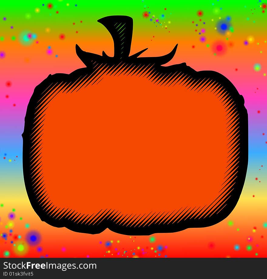 Psychedelic background with blank orange and black pumpkin shape : you can draw here your personal halloween jack-o-lantern adding eyes, nose etc. Psychedelic background with blank orange and black pumpkin shape : you can draw here your personal halloween jack-o-lantern adding eyes, nose etc...