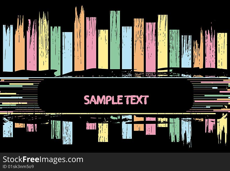 Grunge colour lines with copy space