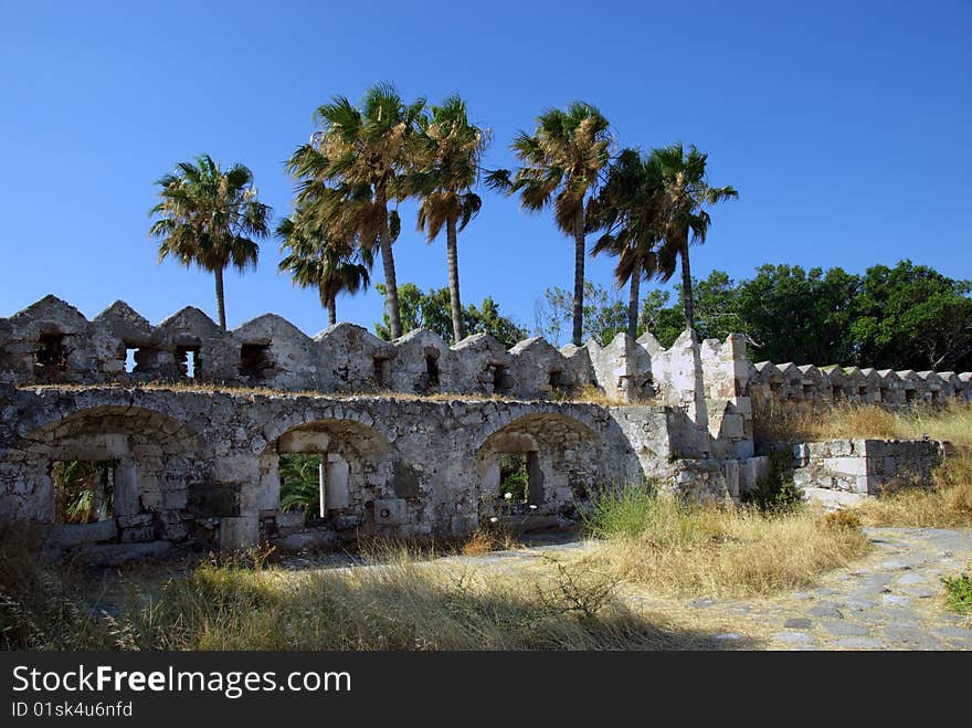 Inside view of castle of the Knights of the Order of Saint John. On the island of Kos, Greece. Inside view of castle of the Knights of the Order of Saint John. On the island of Kos, Greece