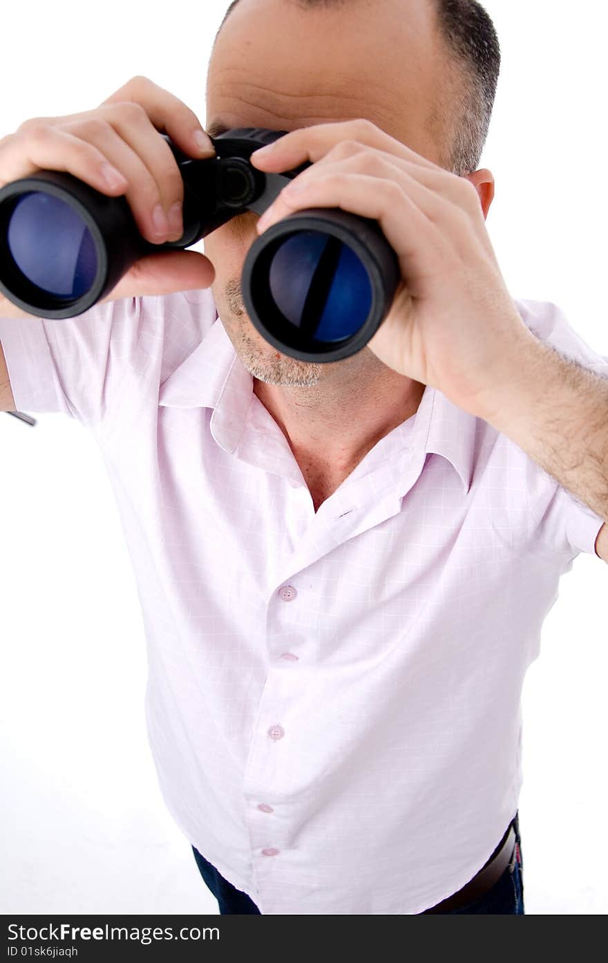 Man with binoculars