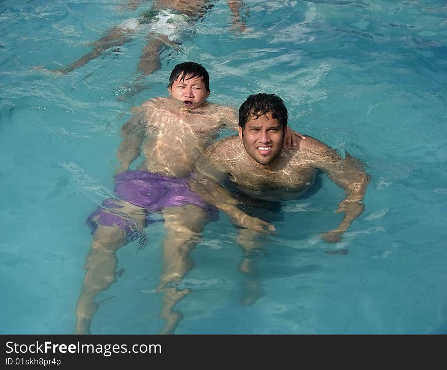 Two Friends Swimming