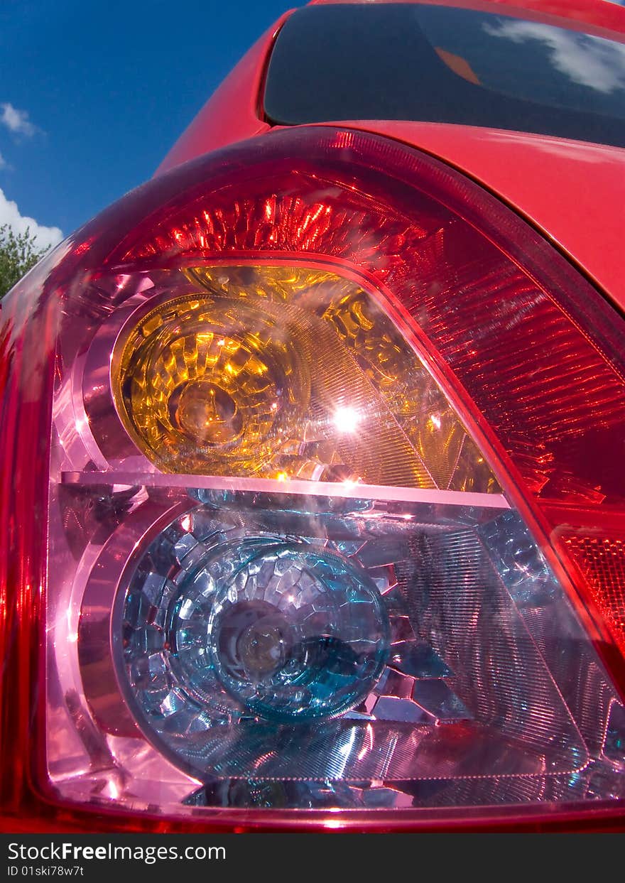 Close up of modern car tail light