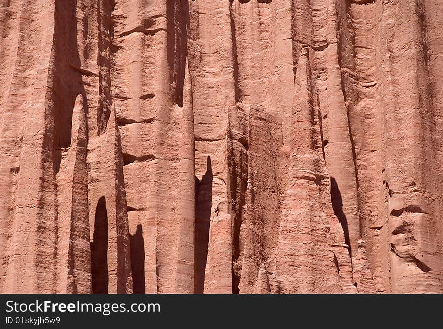 Rock formations on the Valley of Talampaya in San Juan, Argentina