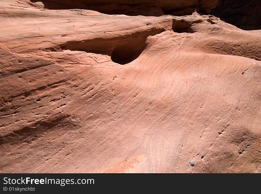 Rock formations on the Valley of Talampaya in San Juan, Argentina