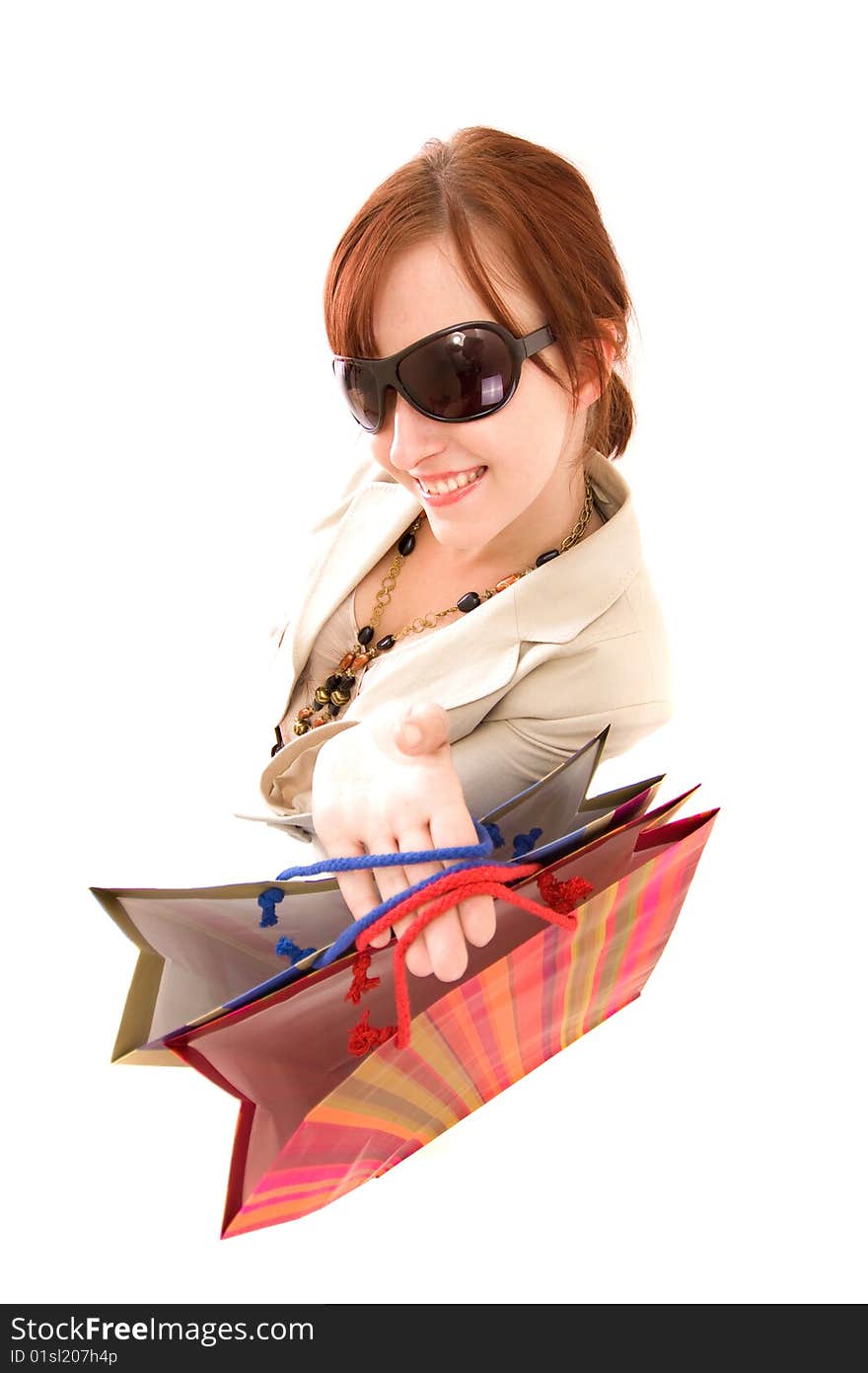 Young woman with shopping bags