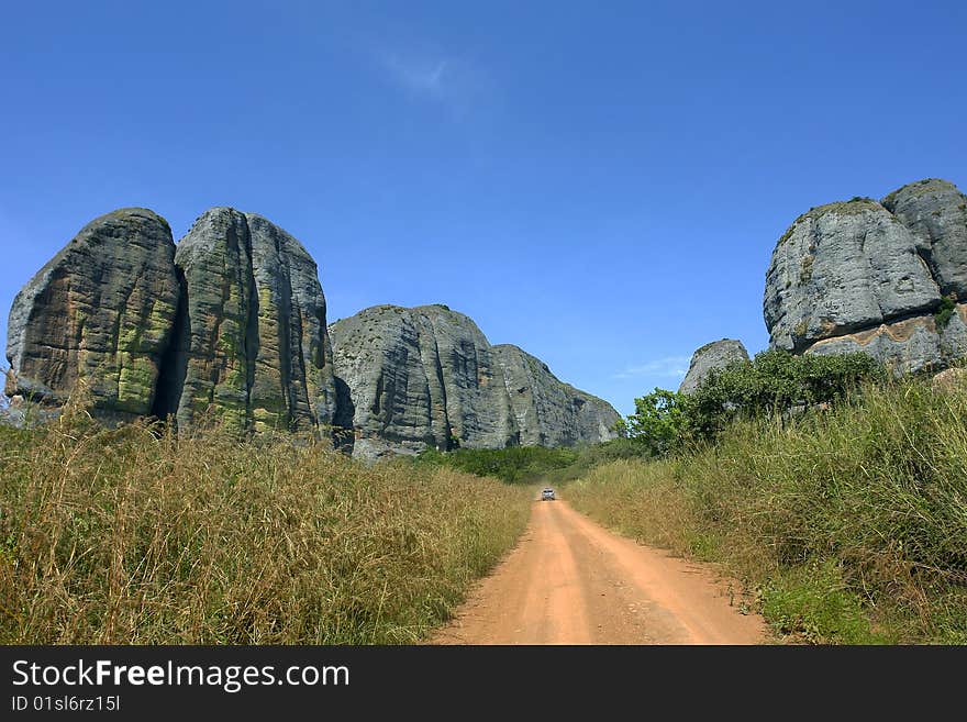 Nature in africa with huge rock moutain. Nature in africa with huge rock moutain