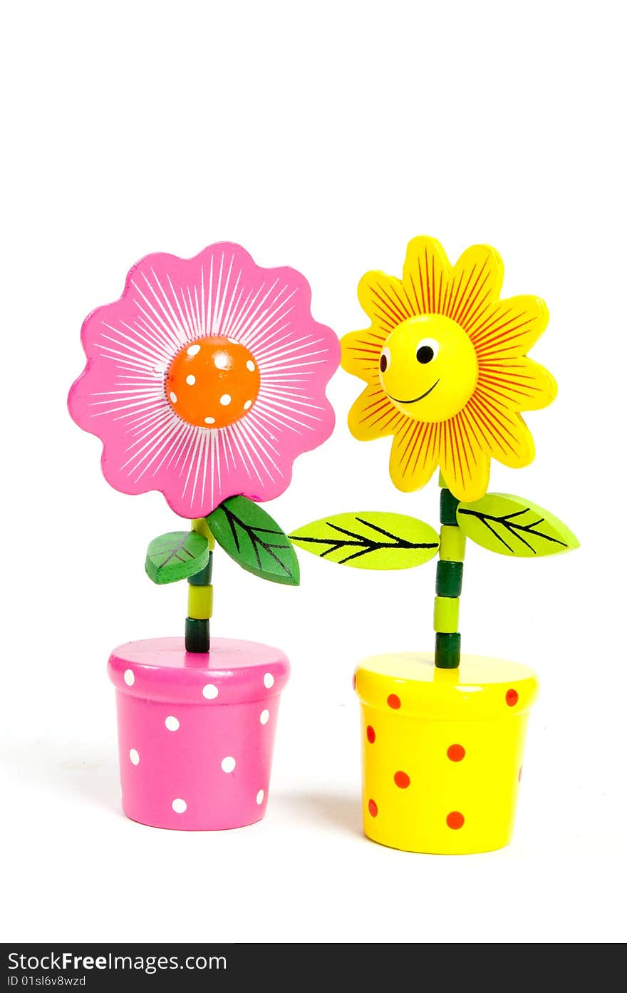 Funny colorful pink and yellow flower