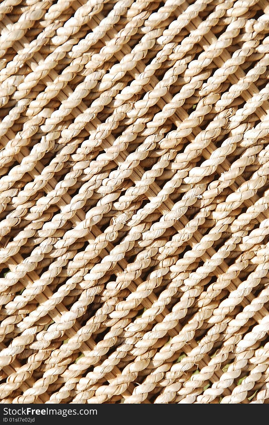 Close up of woven straw basket