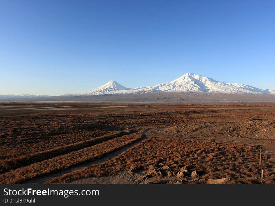 Ararat valley in winter