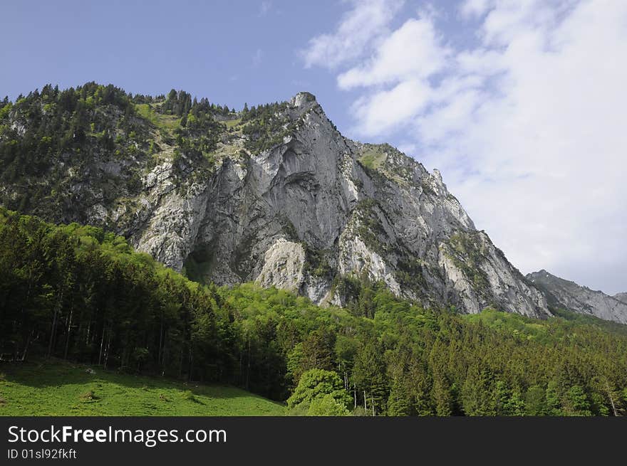 North face of Wageten, a mountain in Switzerland