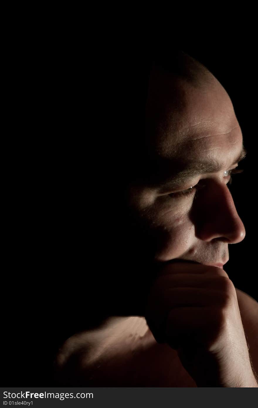 Portrait of men over  black background. Portrait of men over  black background