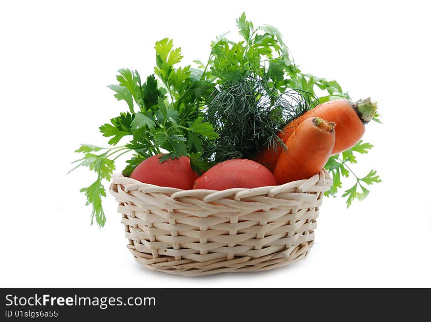 Vegetables are fresh in a basket