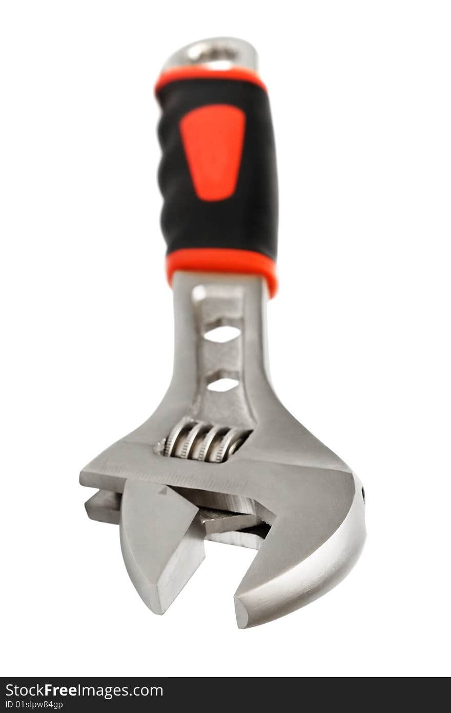 Modern and convenient wrench on a white background