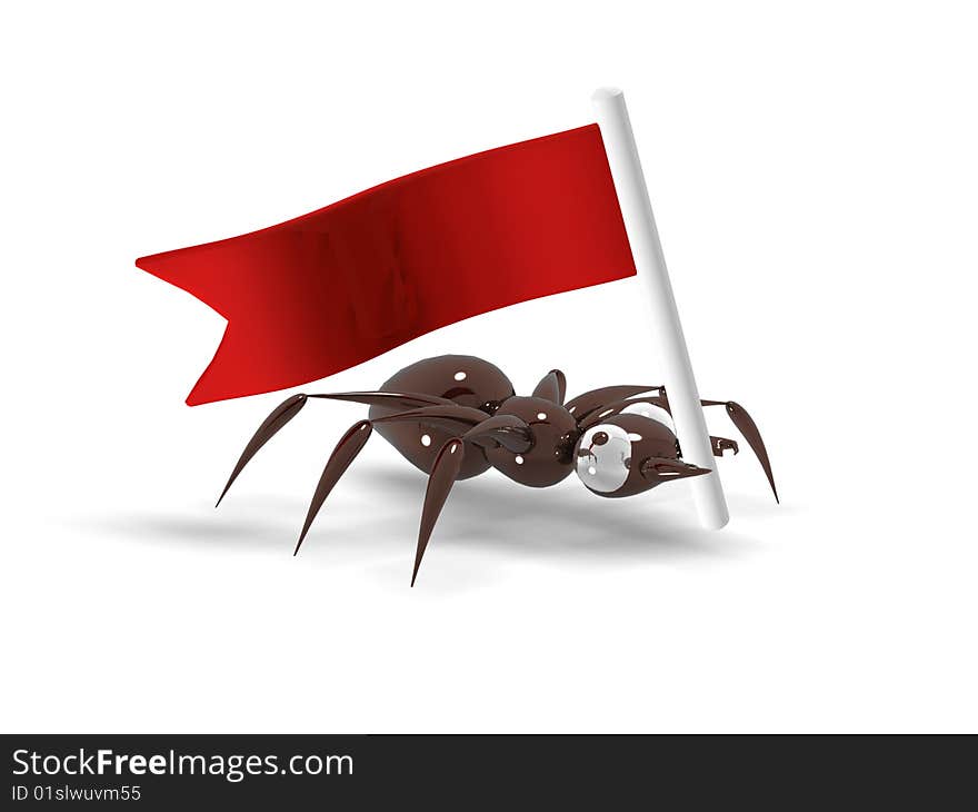 Ant With A Flag