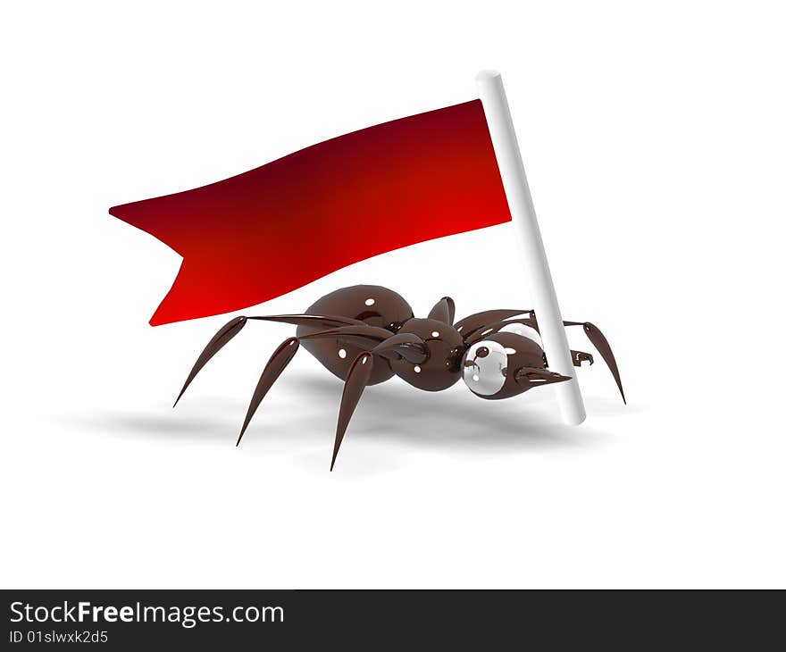 Ant With A Flag