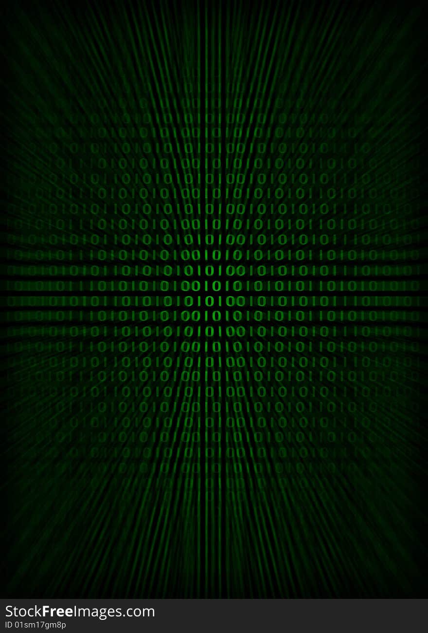 Abstract texture of the binary code on a black background. Abstract texture of the binary code on a black background.