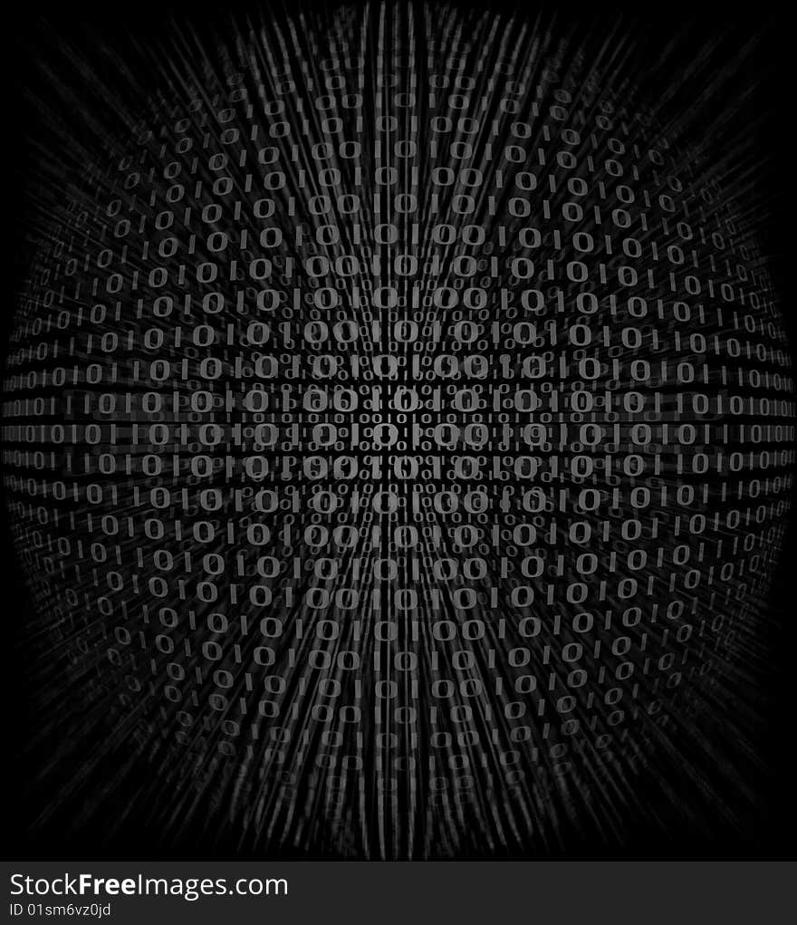 Abstract texture of the binary code on a black background. Abstract texture of the binary code on a black background.