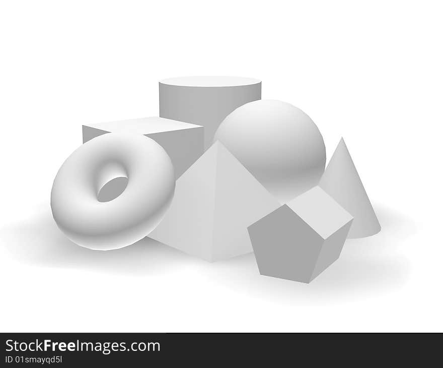 Geometric primityvy isolated on a white background. Geometric primityvy isolated on a white background.