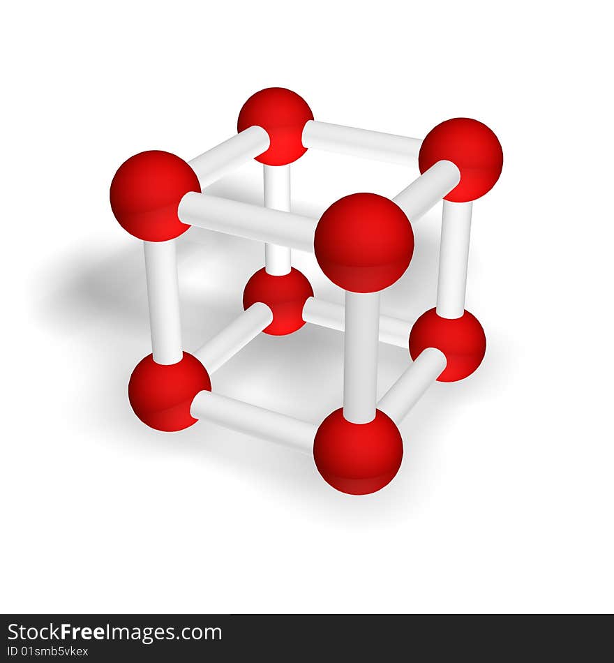 Molecular a geometrical figure isolated on a white background. Molecular a geometrical figure isolated on a white background.