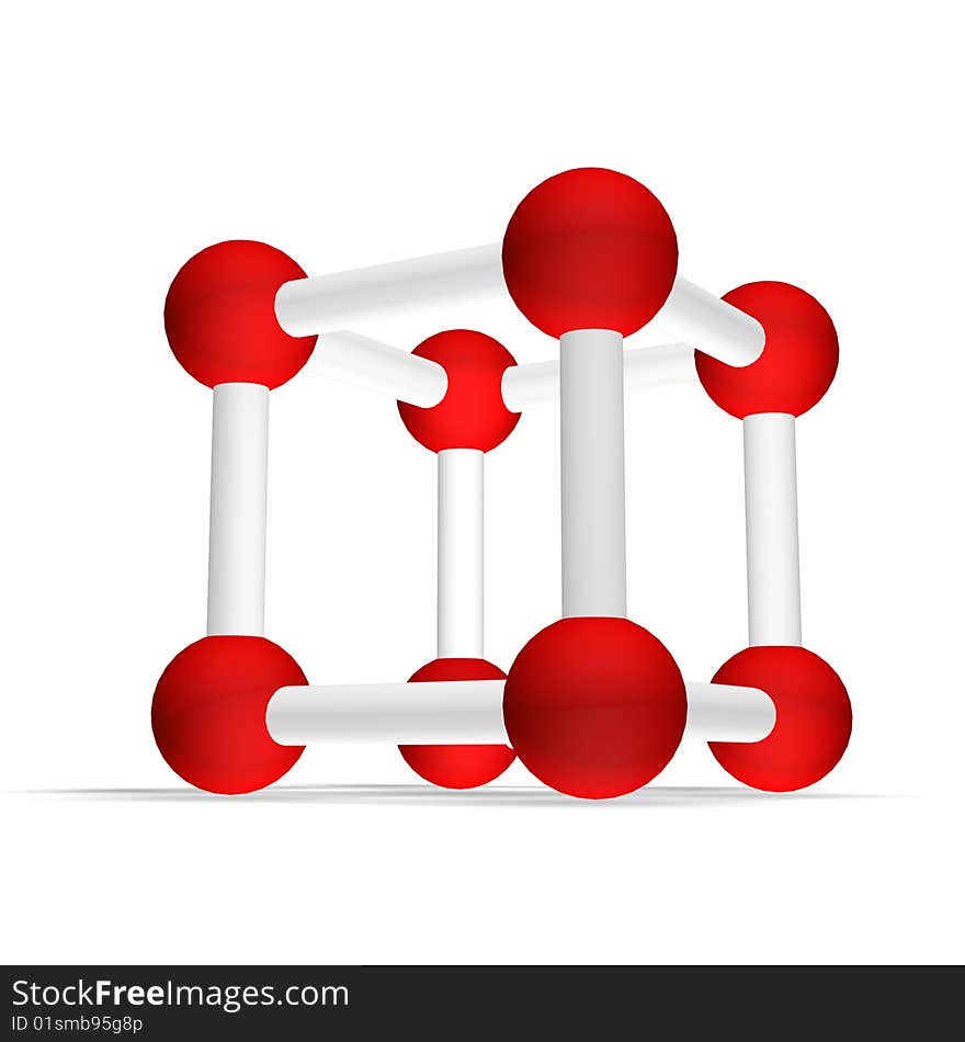 Molecular a geometrical figure isolated on a white background. Molecular a geometrical figure isolated on a white background.