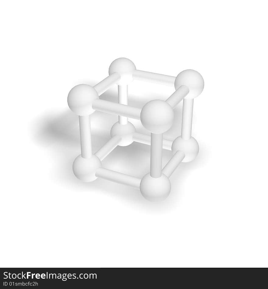 Molecular a geometrical figure isolated on a white background. Molecular a geometrical figure isolated on a white background.