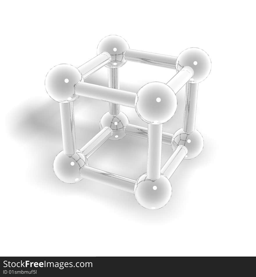 Molecular a geometrical figure isolated on a white background.