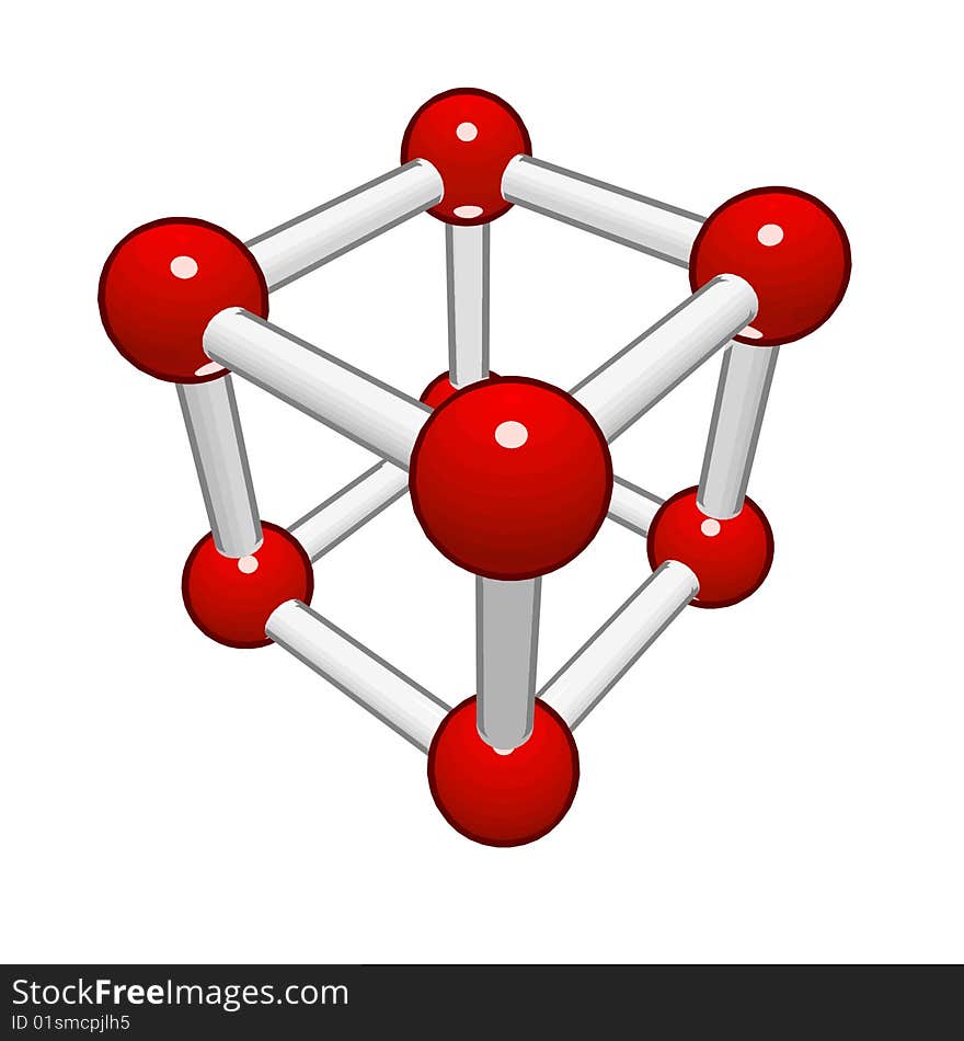 Molecular a geometrical figure isolated on a white background. Molecular a geometrical figure isolated on a white background.