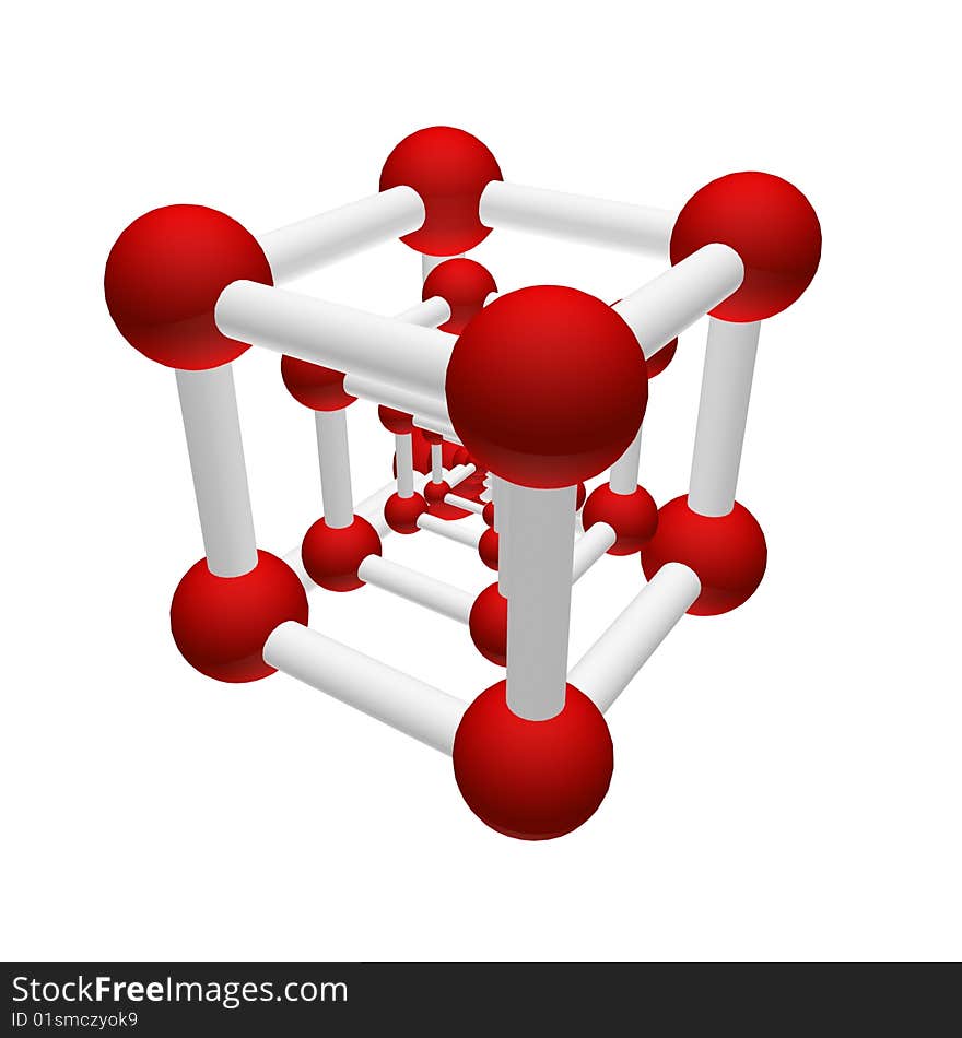 Molecular a geometrical figure isolated on a white background. Molecular a geometrical figure isolated on a white background.