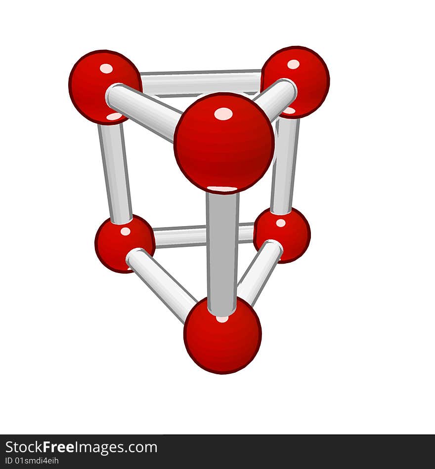 Molecular a geometrical figure isolated on a white background. Molecular a geometrical figure isolated on a white background.