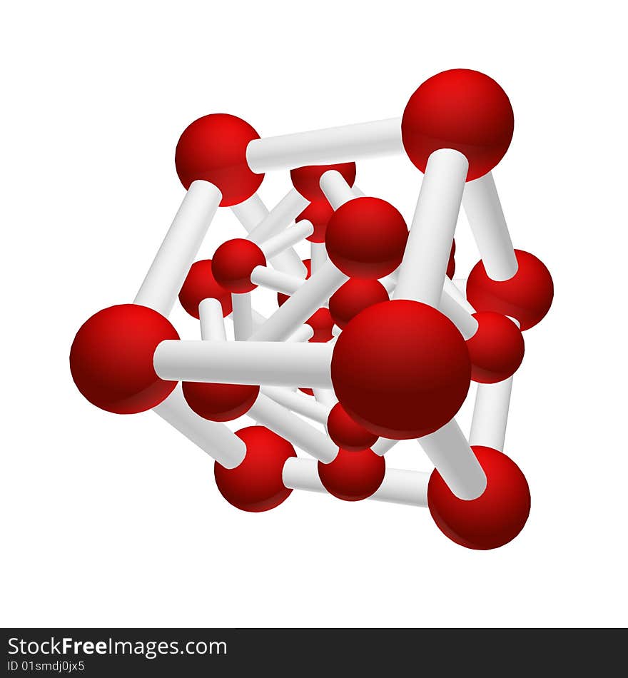 Molecular a geometrical figure isolated on a white background. Molecular a geometrical figure isolated on a white background.