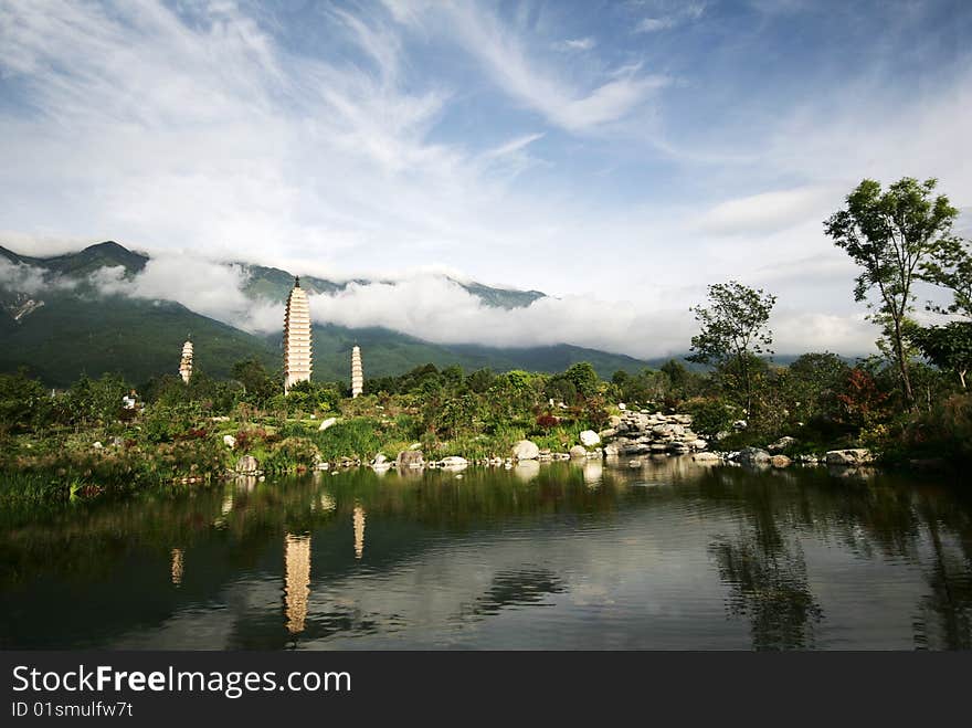 Buddhist Pagodas in Yunnan, China. Buddhist Pagodas in Yunnan, China