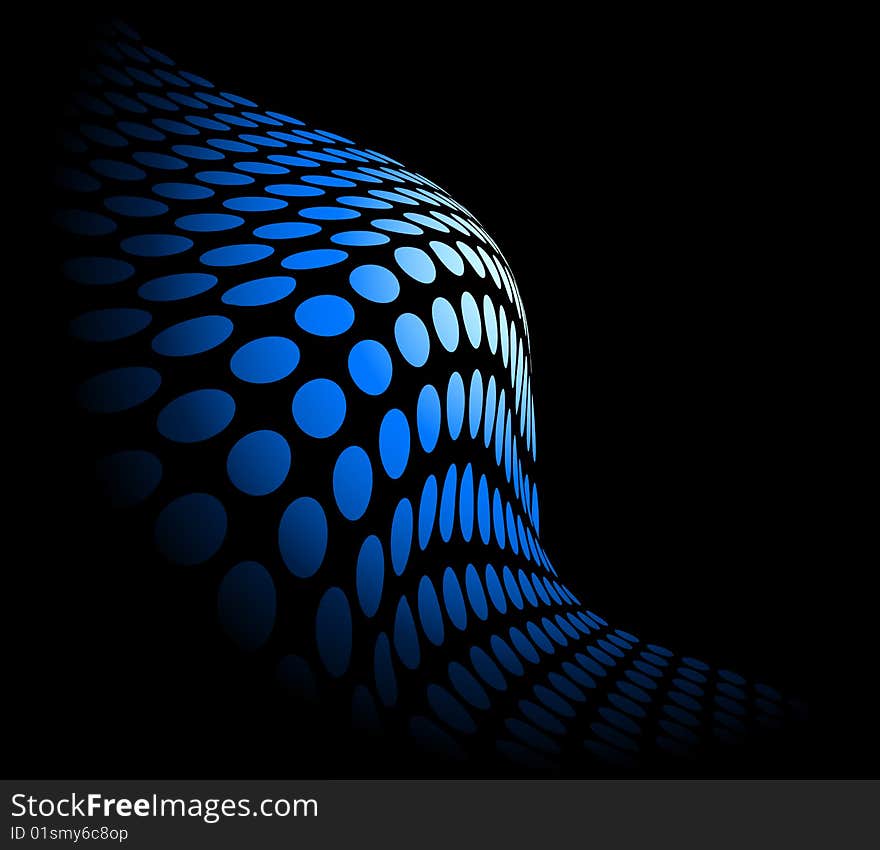 Black and blue abstract composition - fantasy illustration. Black and blue abstract composition - fantasy illustration