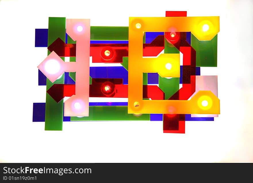 Close up of a electronic circuit model. Close up of a electronic circuit model