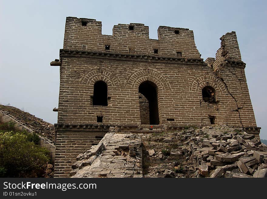 Unrenovated greatwall at the northeast Beijing. Unrenovated greatwall at the northeast Beijing