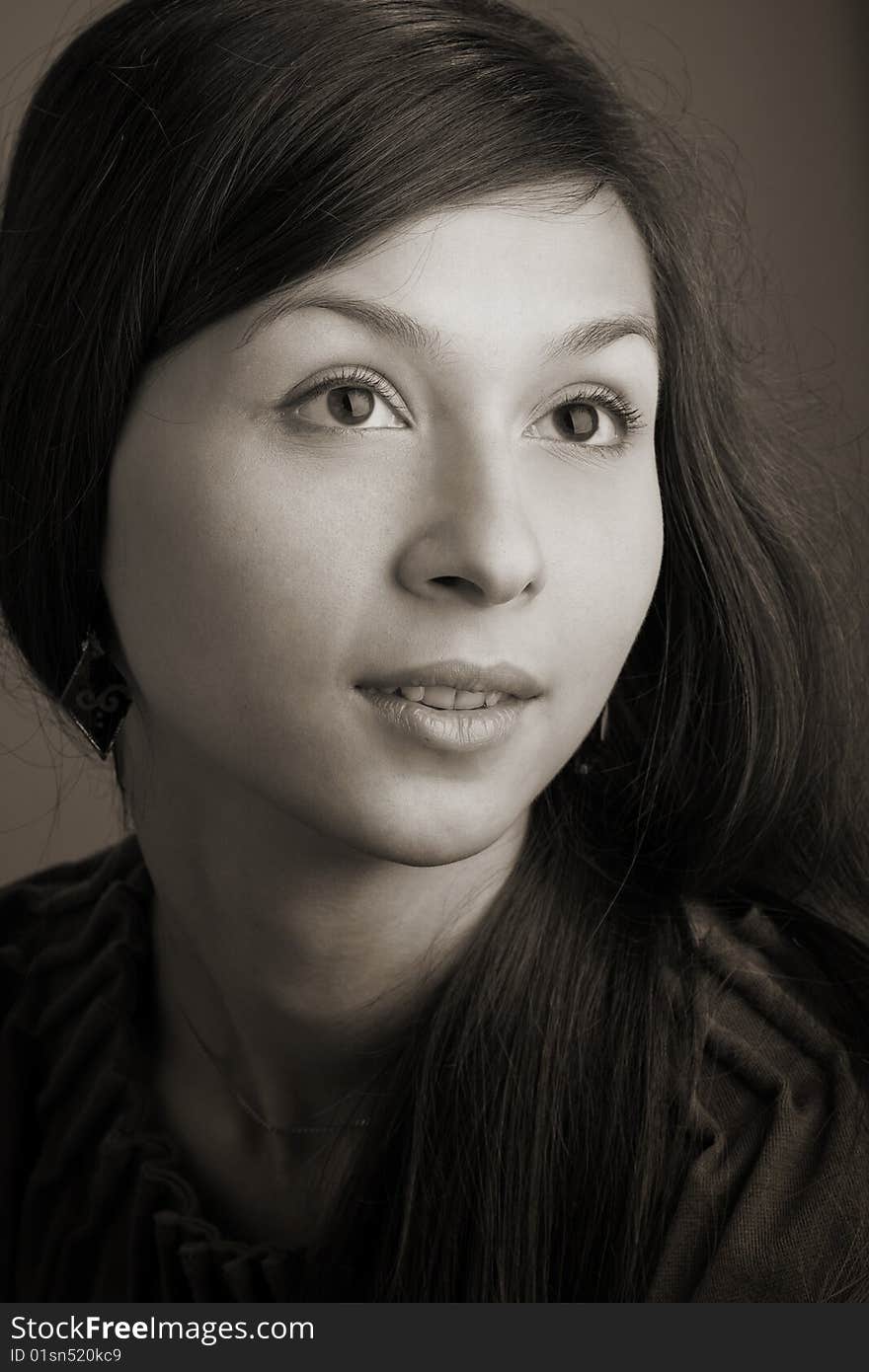 Close-up portrait of a beautiful woman