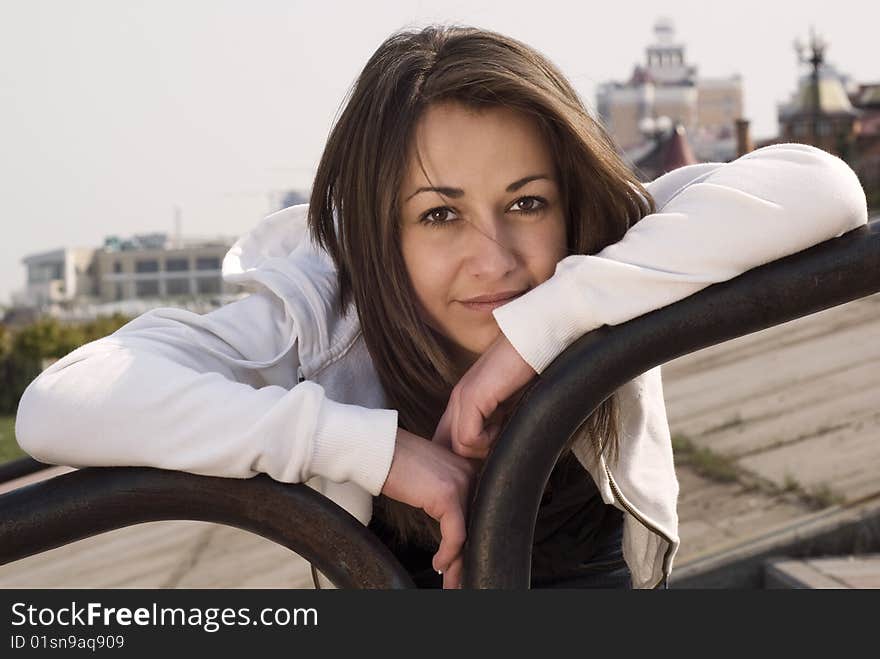 Girl in a wallk in a park. Girl in a wallk in a park