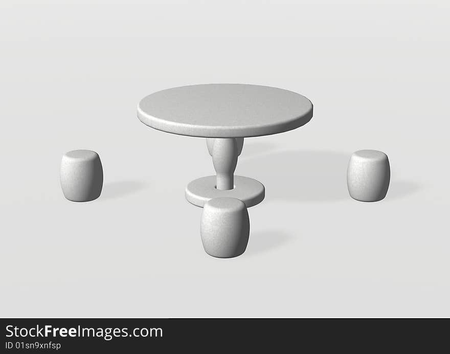 Stone Table And Chair