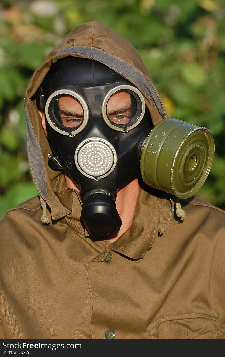 Person In Gas Mask