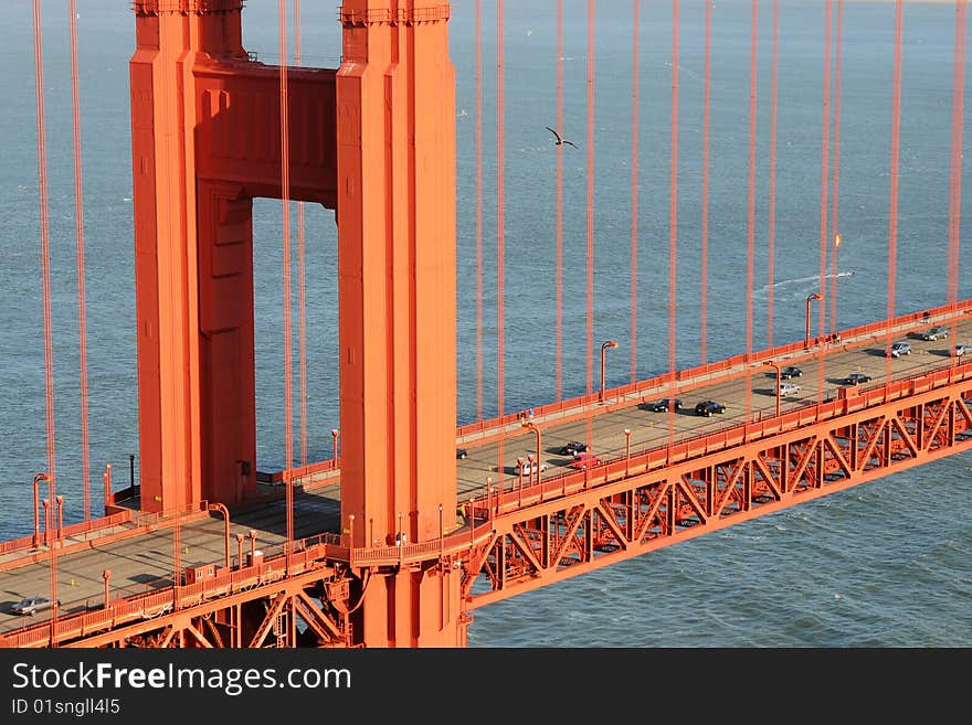 A detail of Golden Gate Bridge