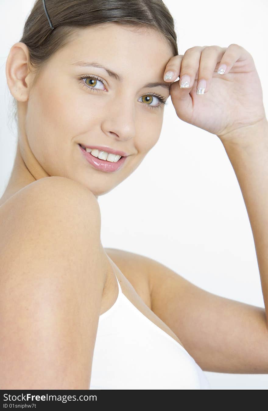 Portrait of smiling young woman. Portrait of smiling young woman