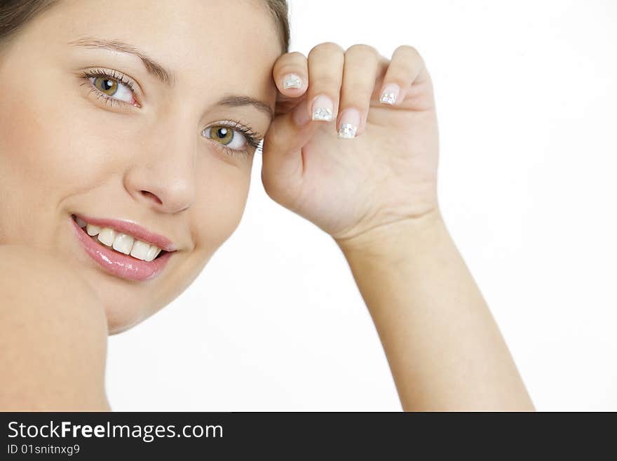 Portrait of smiling young woman. Portrait of smiling young woman