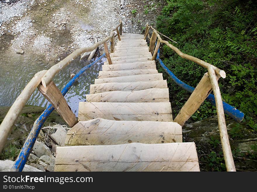 Wooden stairway