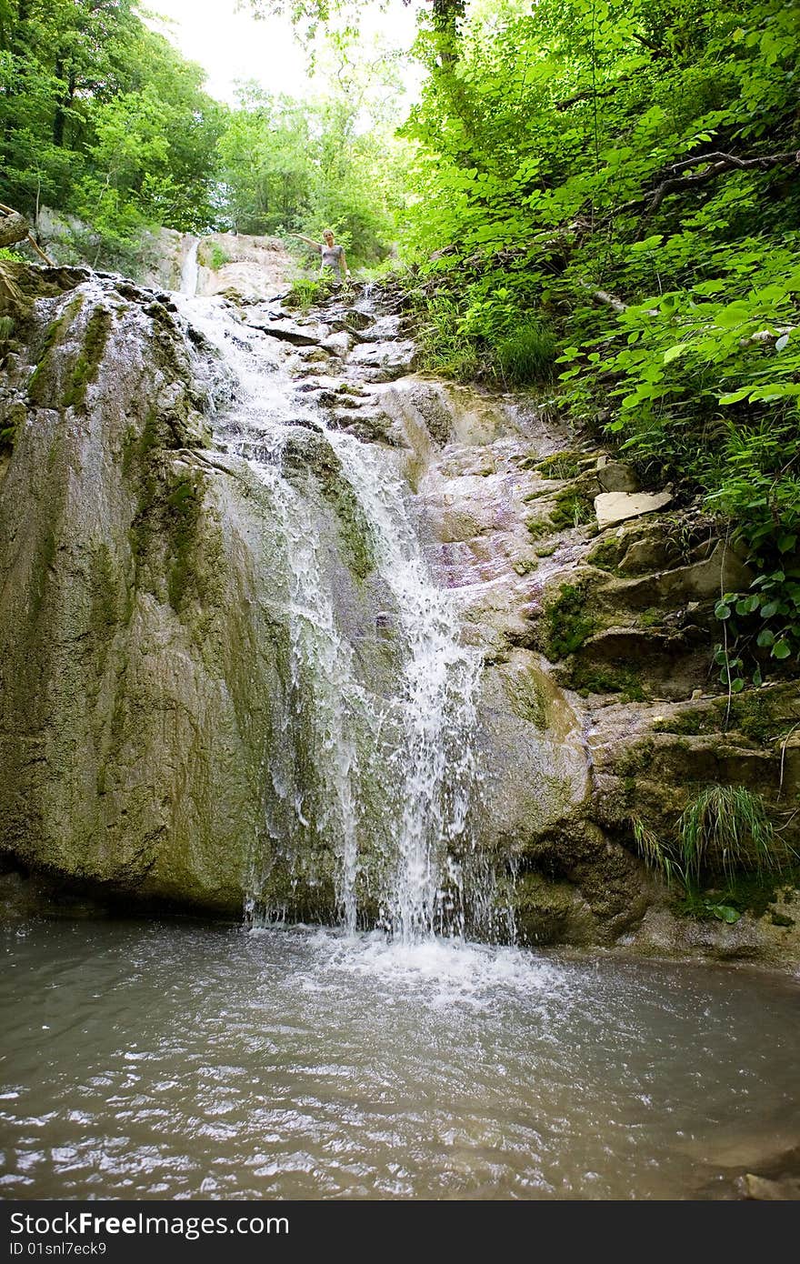 Wild and beautifull clear waterfall