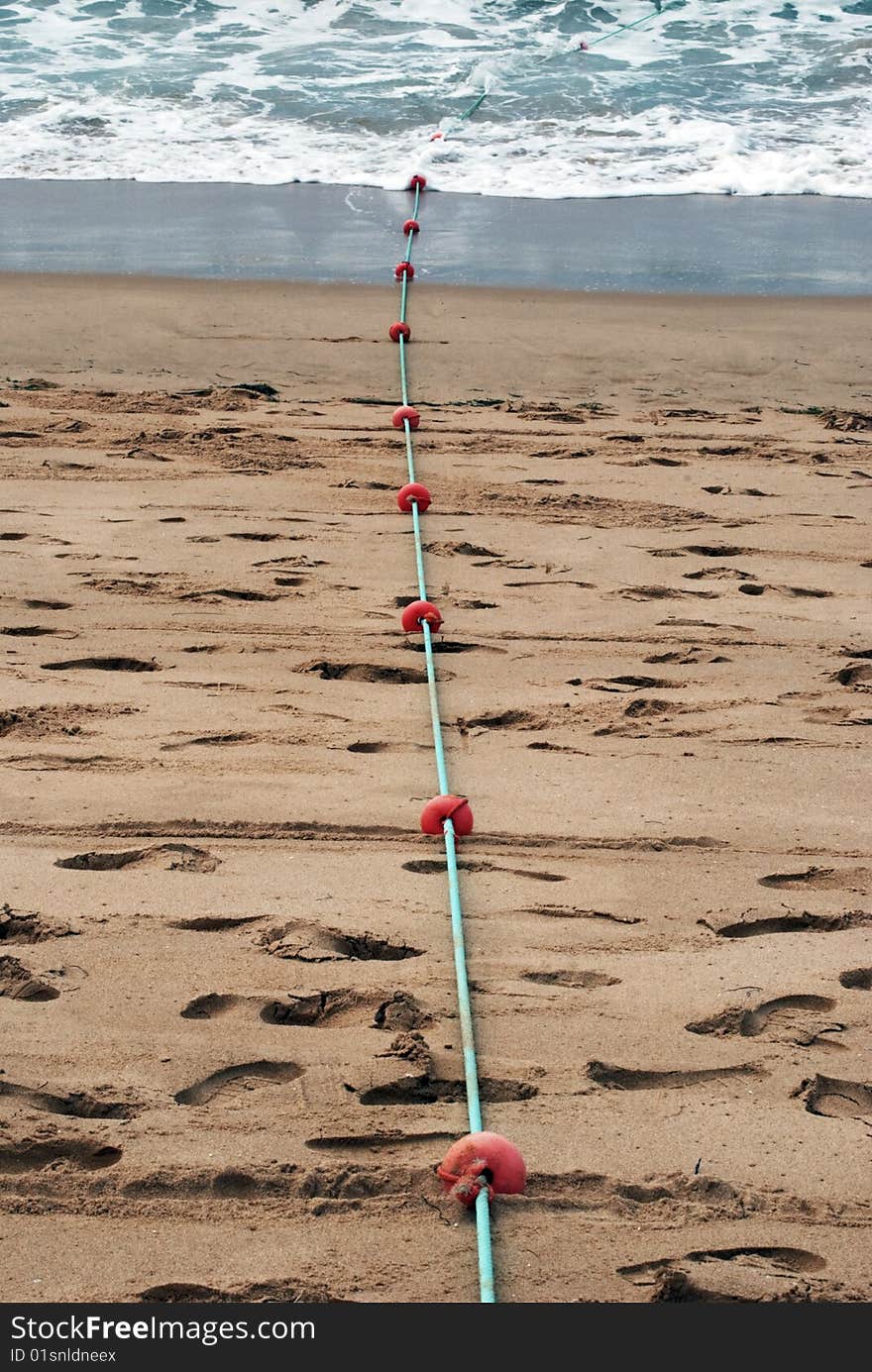 Marker Rope on a Beach