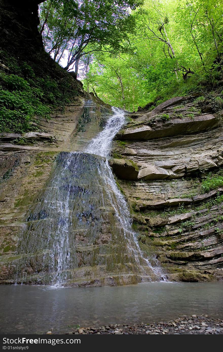 Wild and beautifull clear waterfall